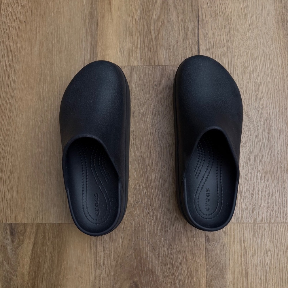 Crocs dylan Stomp Loafer Black Platform Slip On Clogs Womens 8